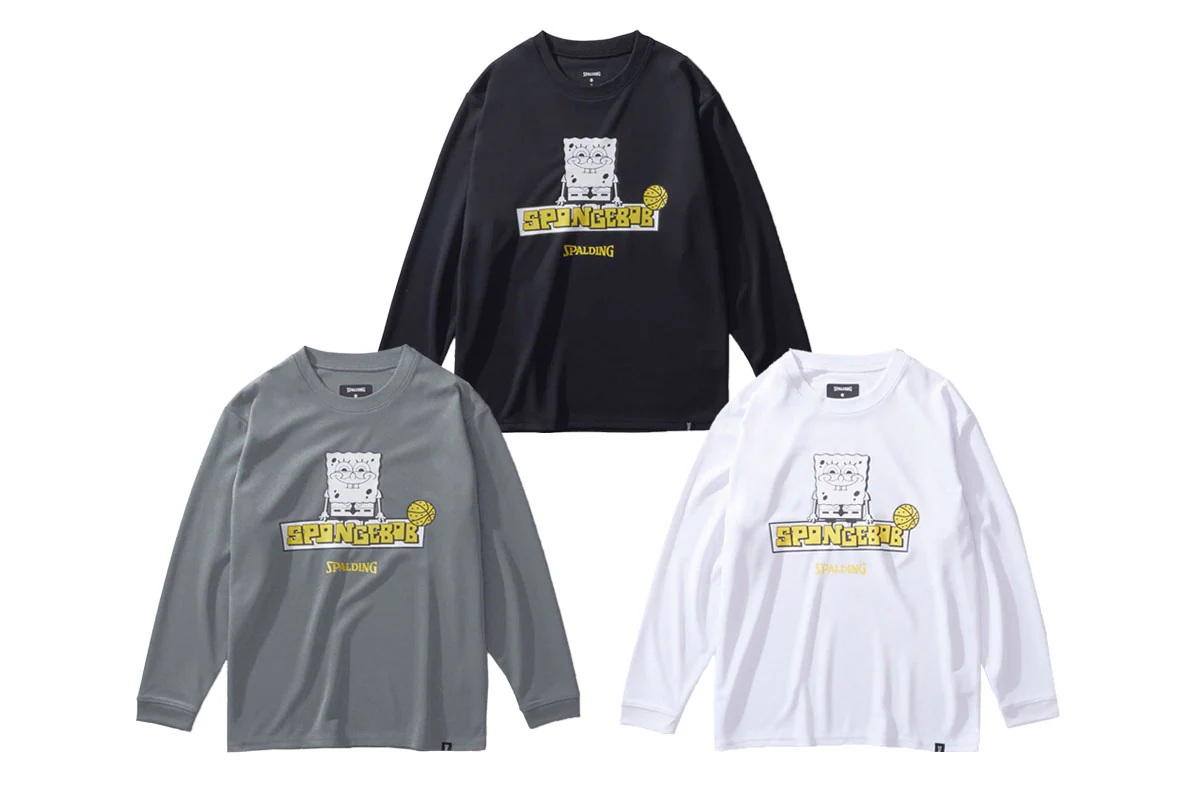スポンジ・ボブ ジュニア ロングスリーブTシャツ スポルディング 【SJT24164S】 バスケ ロンt 長袖