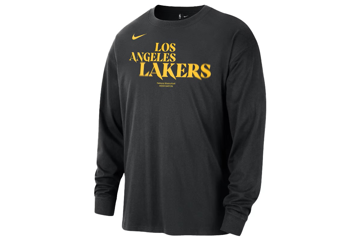 NBA ロサンゼルス レイカーズ コートサイドロングスリーブ Tシャツ ナイキ 【HJ2713-010】 バスケ 長袖 ロンT 