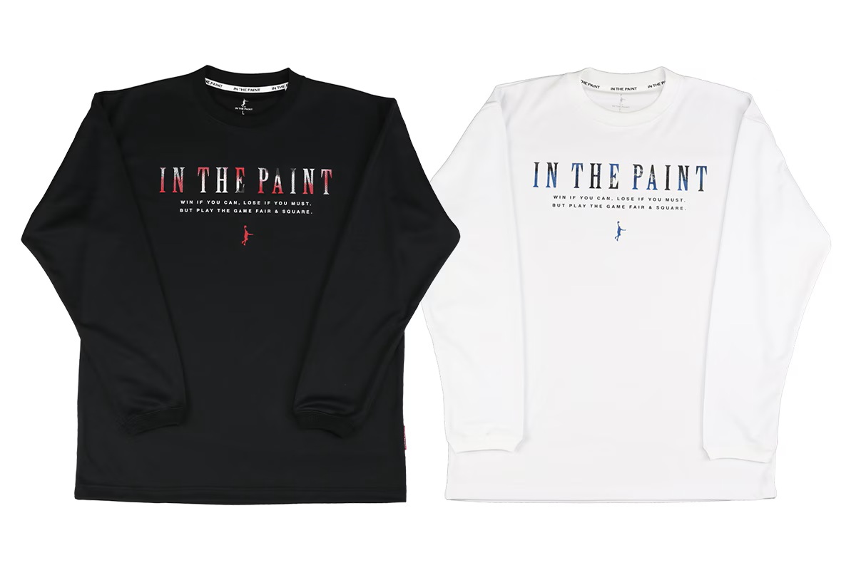 カーマイン＆インディゴメッセージロングスリーブシャツ インザペイント 【ITP25406】 バスケ ロンt 長袖 ロングTシャツ