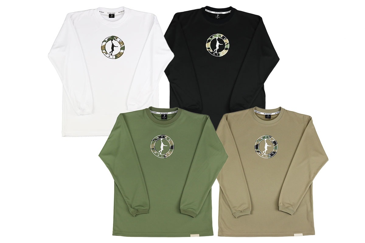 ナチュラルサークルカモロングスリーブシャツ インザペイント 【ITP25422】 バスケ ロンt 長袖 ロングTシャツ