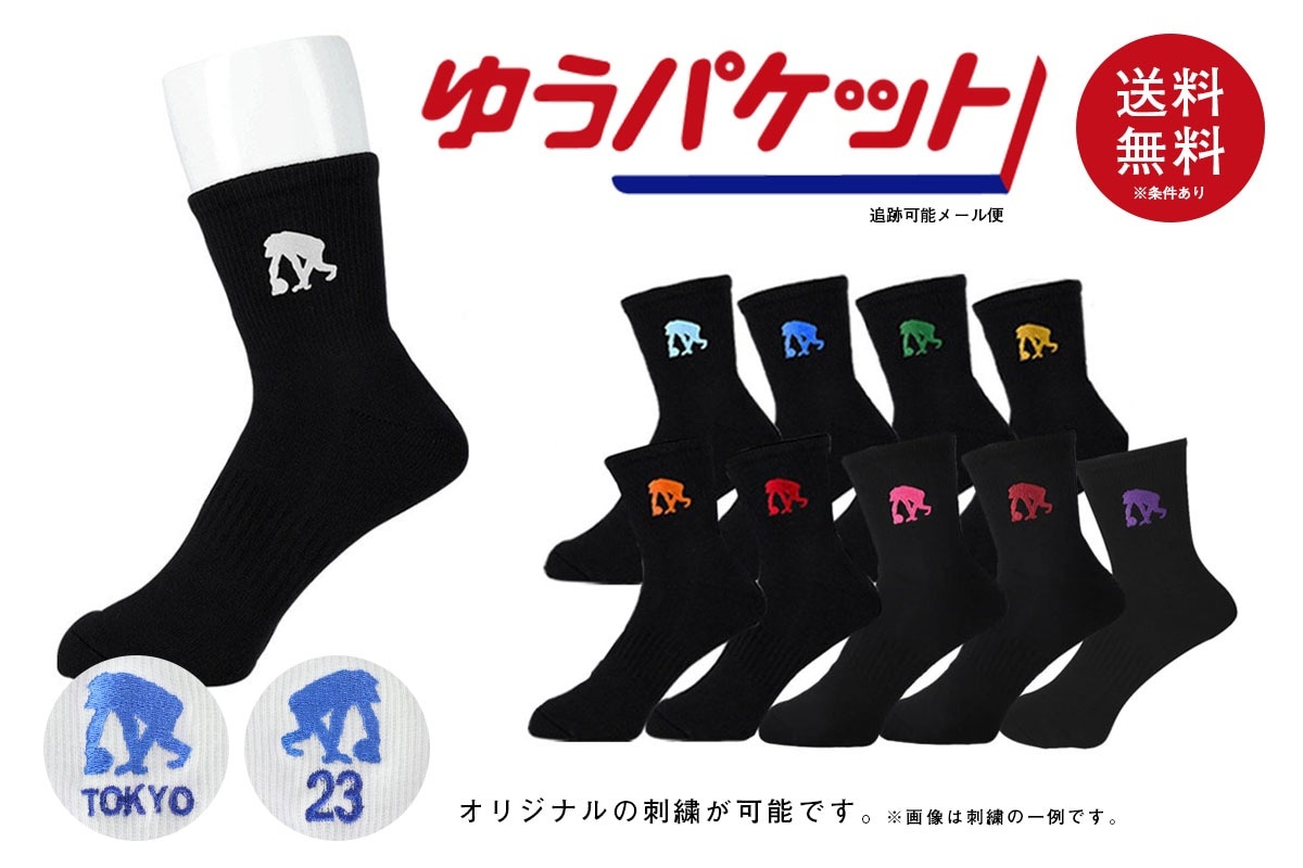 ◆ネーム刺繍可能◆【2足購入でメール便送料無料】エゴザル EGOZARU ワンポイントソックス【EZAC-8802】